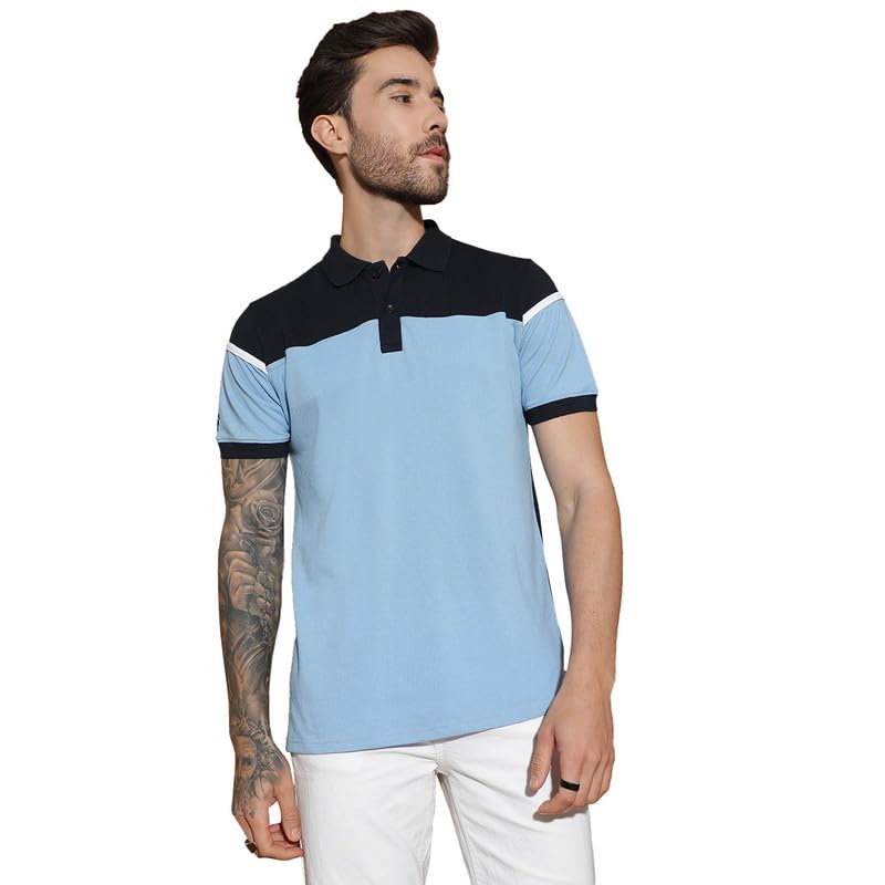 Men’s Half Sleeve Cotton T-shirt | Polo Neck Regular Fit Casual T-Shirt for Men