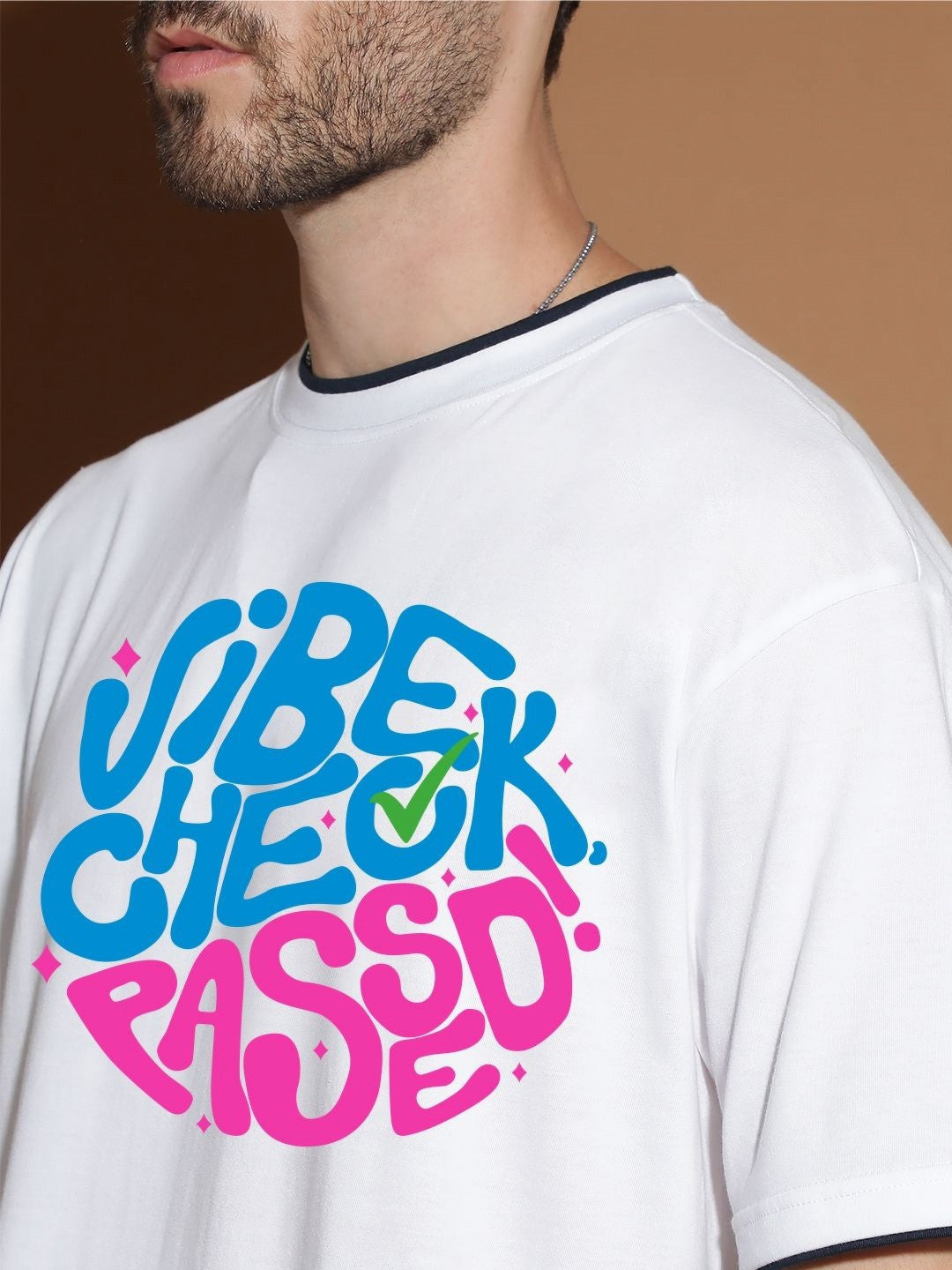 Men Typography Printed Round Neck Cotton Oversized T-shirt