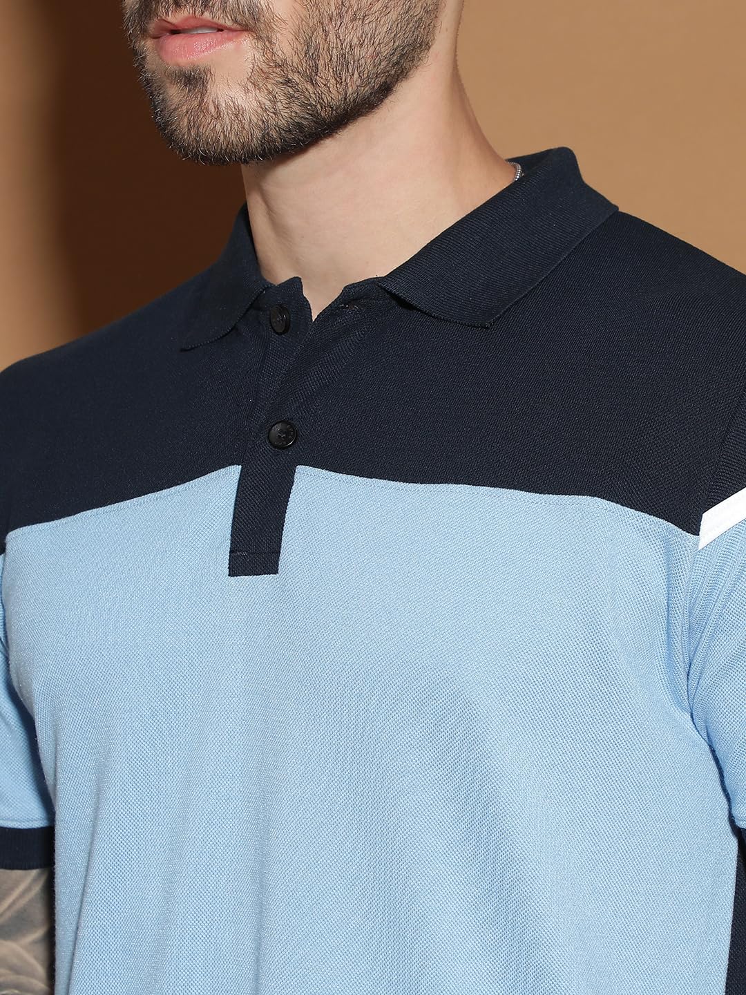Men’s Half Sleeve Cotton T-shirt | Polo Neck Regular Fit Casual T-Shirt for Men