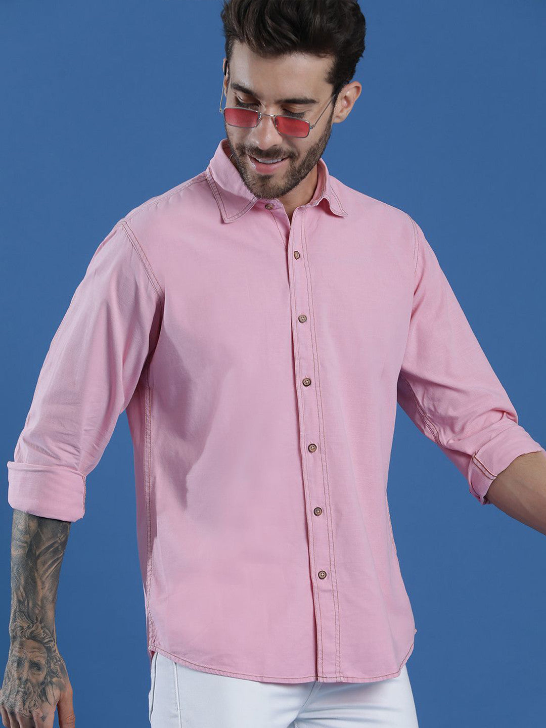 Men Solid Smart Opaque Casual Shirt