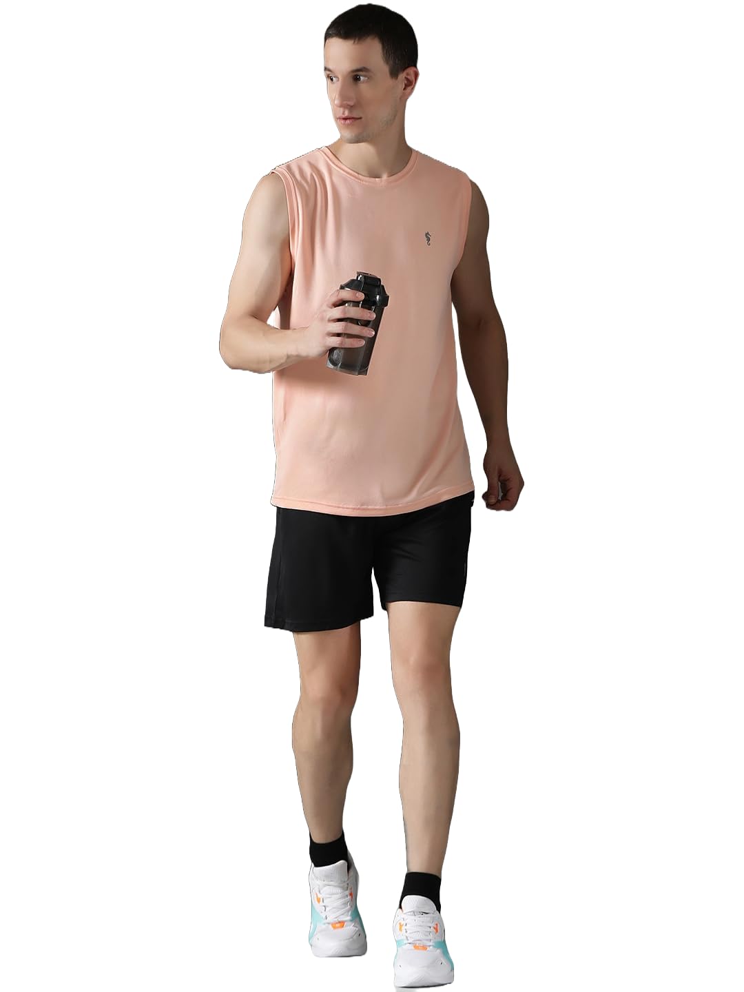 Men's Lightweight Gym Set – Peach Activewear Co-Ord - Peach-Black - M