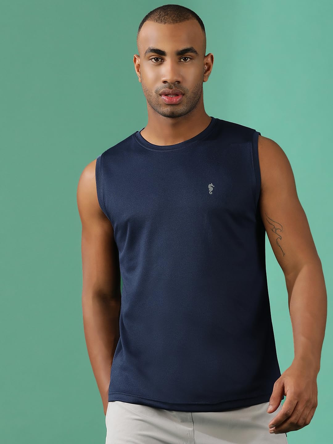 Men's Performance Gym Set – Navy Activewear Co-Ord - Navy Blue-Light Grey - L