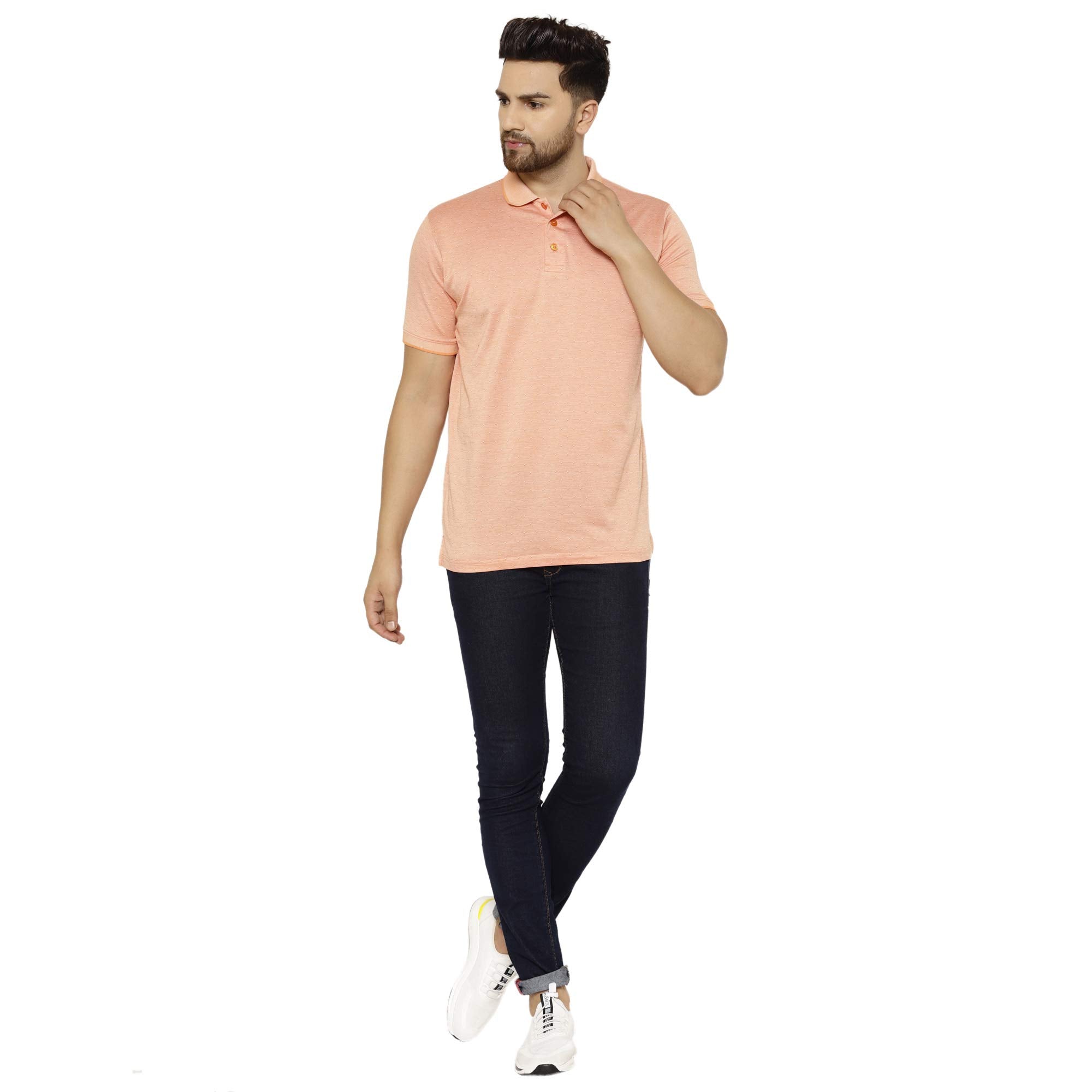 Eppe Men's Mercerized Cotton Polo T-Shirt – Peach