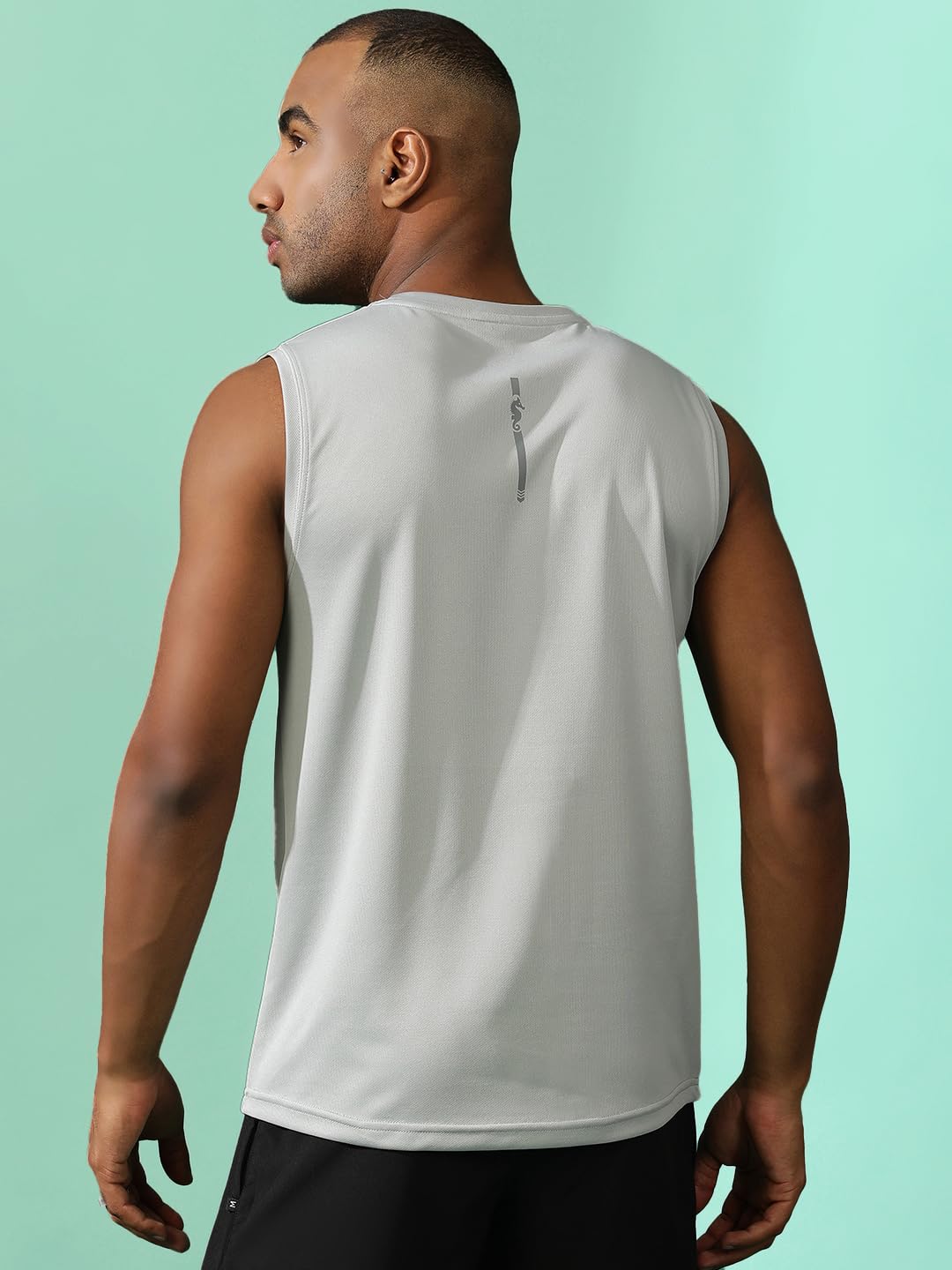 Men's Gym Co-Ord Set – Grey Sleeveless Training Set - Image 4