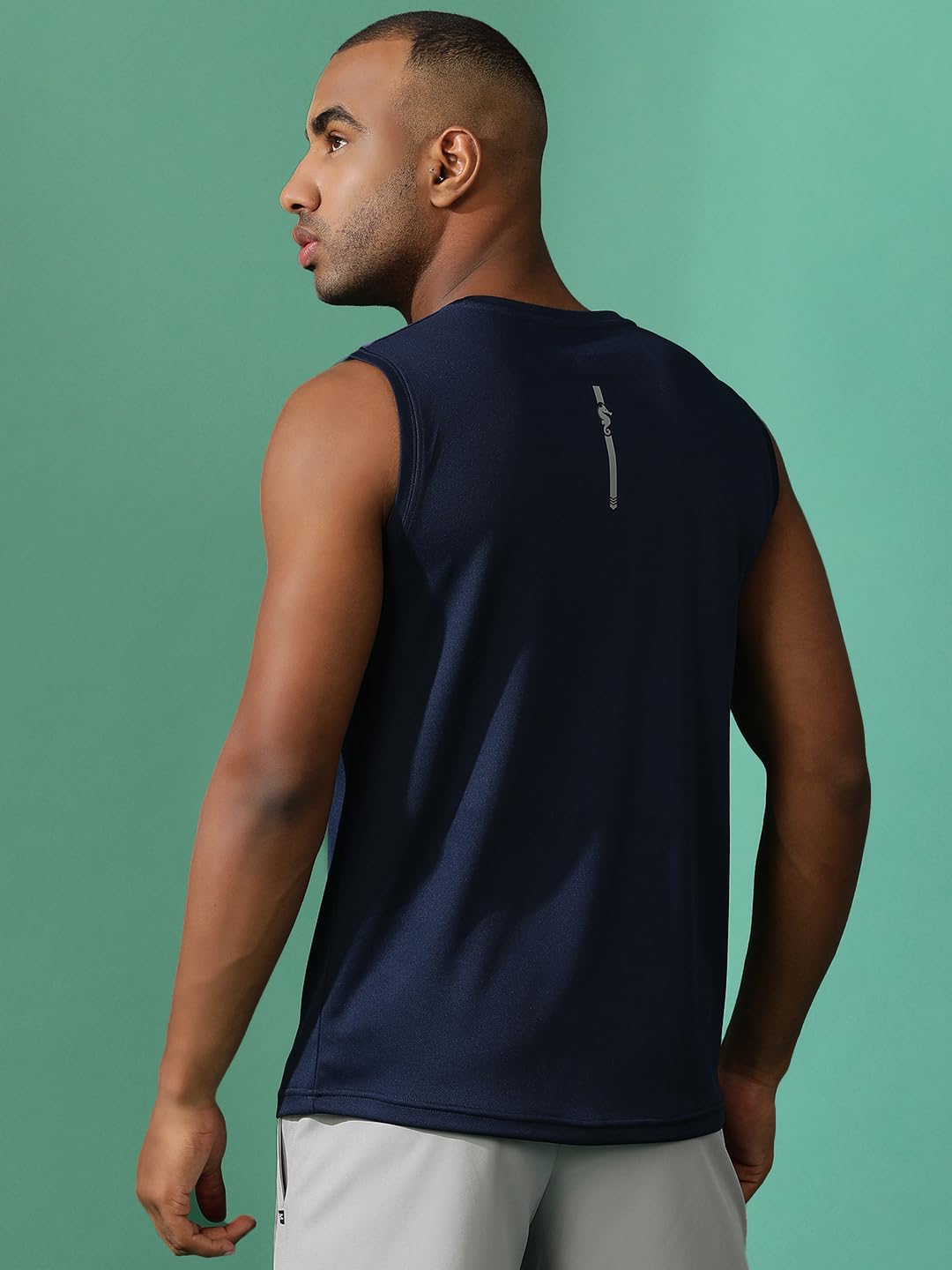 Men's Performance Gym Set – Navy Activewear Co-Ord - Aqua Blue-Black - M