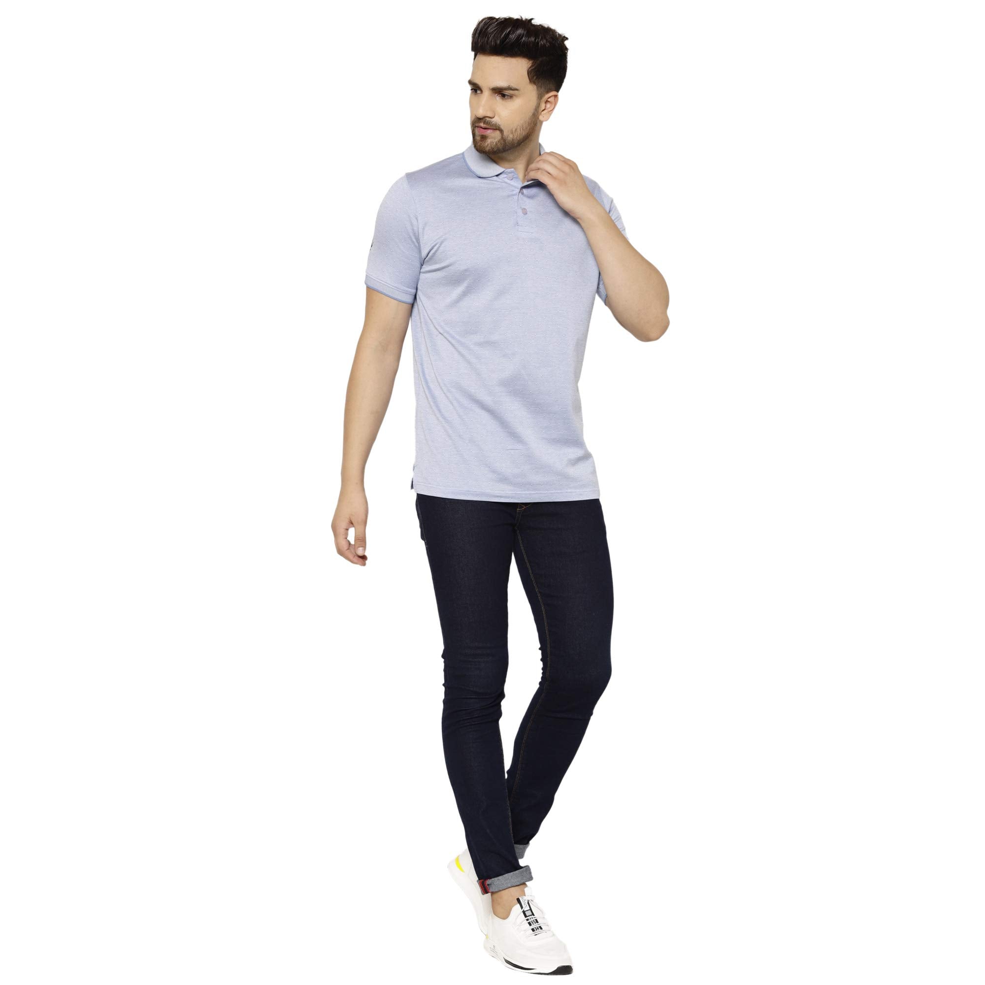 Eppe Men's Mercerized Cotton Polo T-Shirt – Light Blue