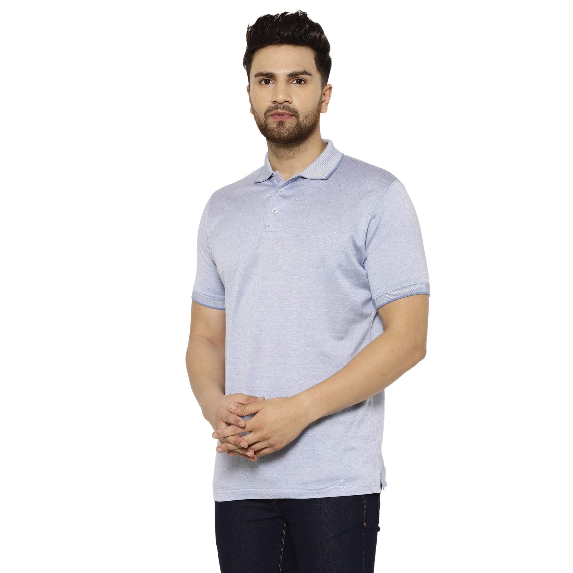 Eppe Men's Mercerized Cotton Polo T-Shirt – Light Blue