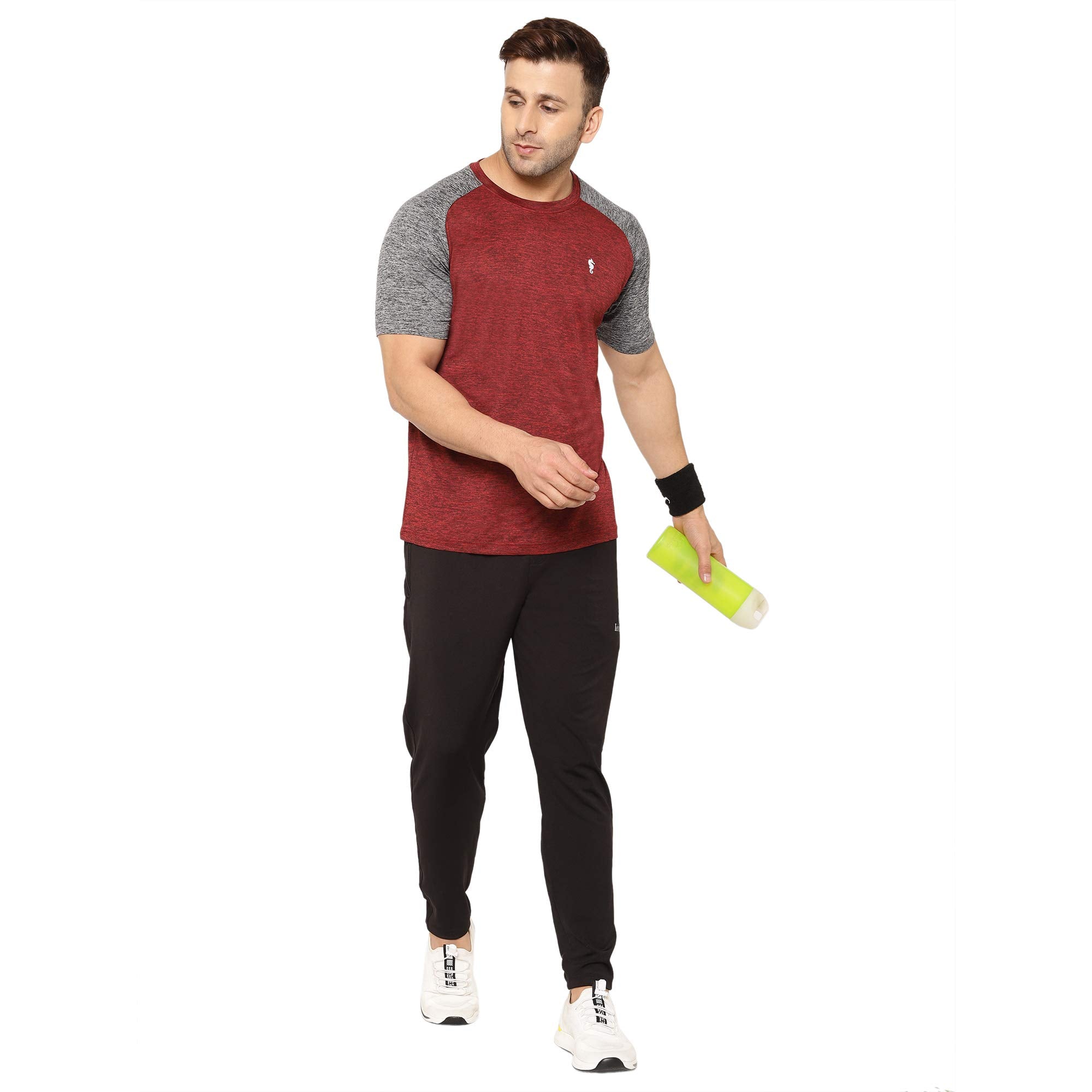 Eppe Men's Cationic Raglan T-Shirt – Wine & Grey