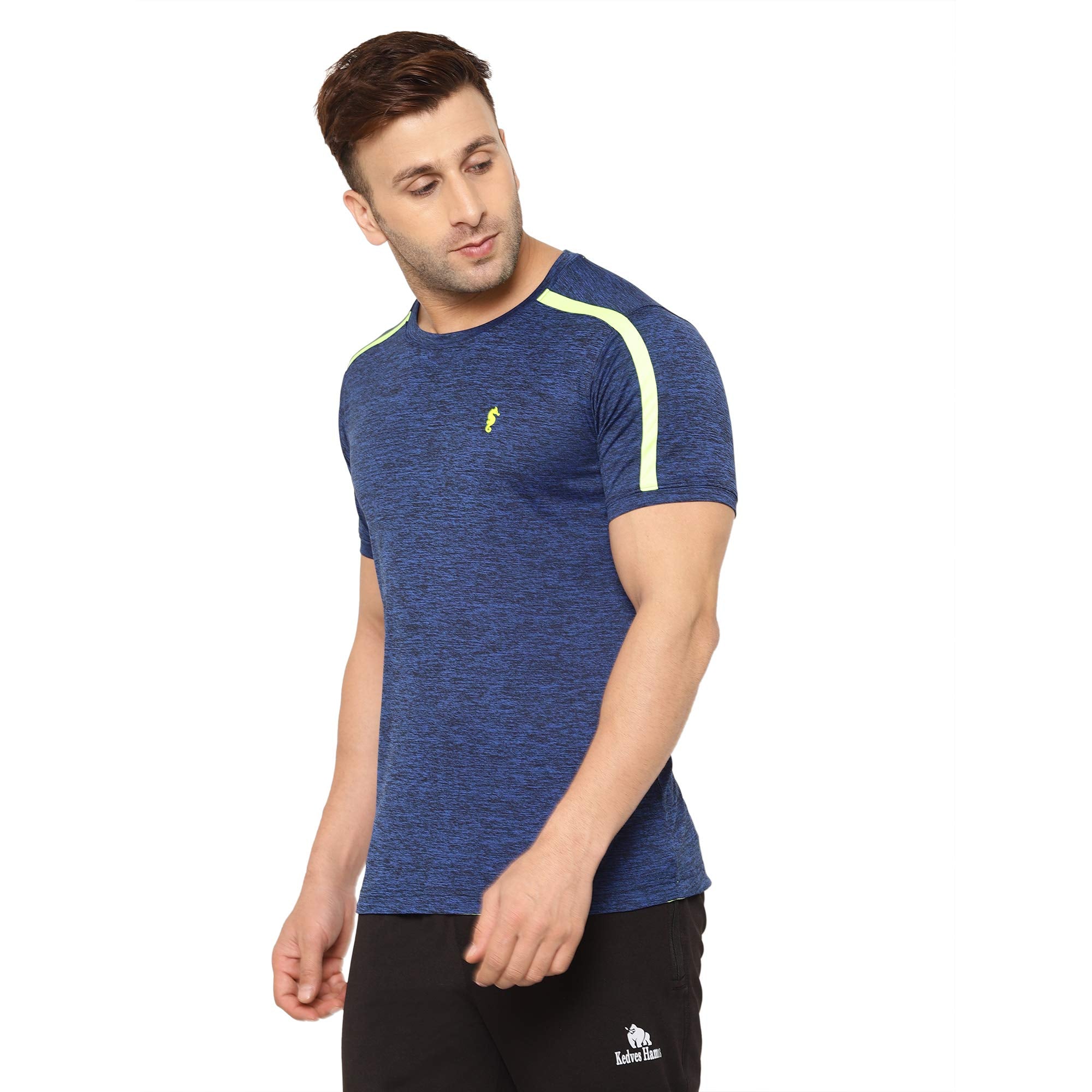 Eppe Blue Cationic Polyester T-Shirt for Men – Neon Stripe