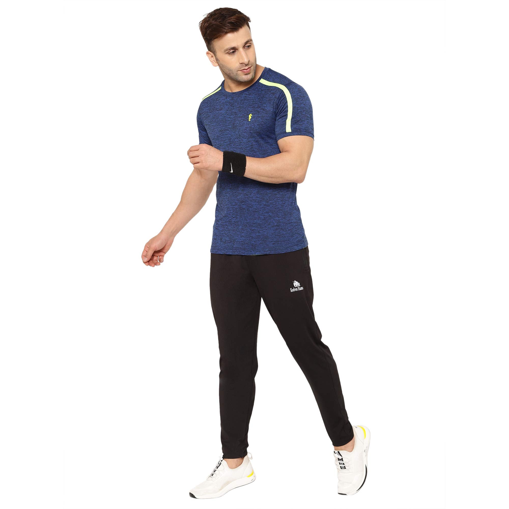 Eppe Blue Cationic Polyester T-Shirt for Men – Neon Stripe