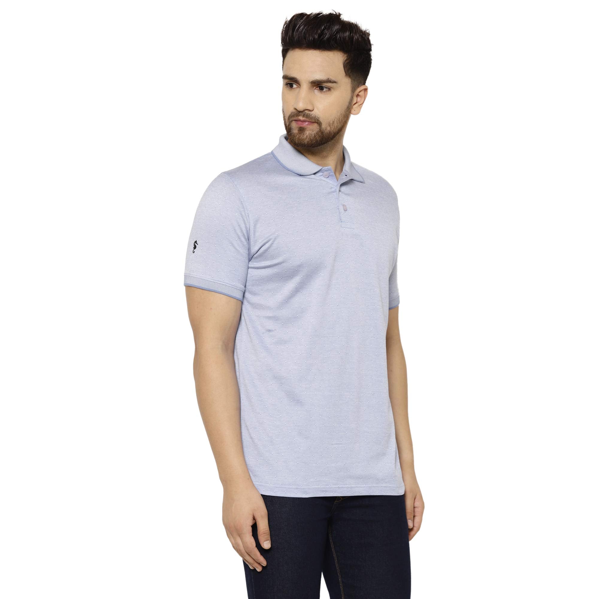 Eppe Men's Mercerized Cotton Polo T-Shirt – Light Blue