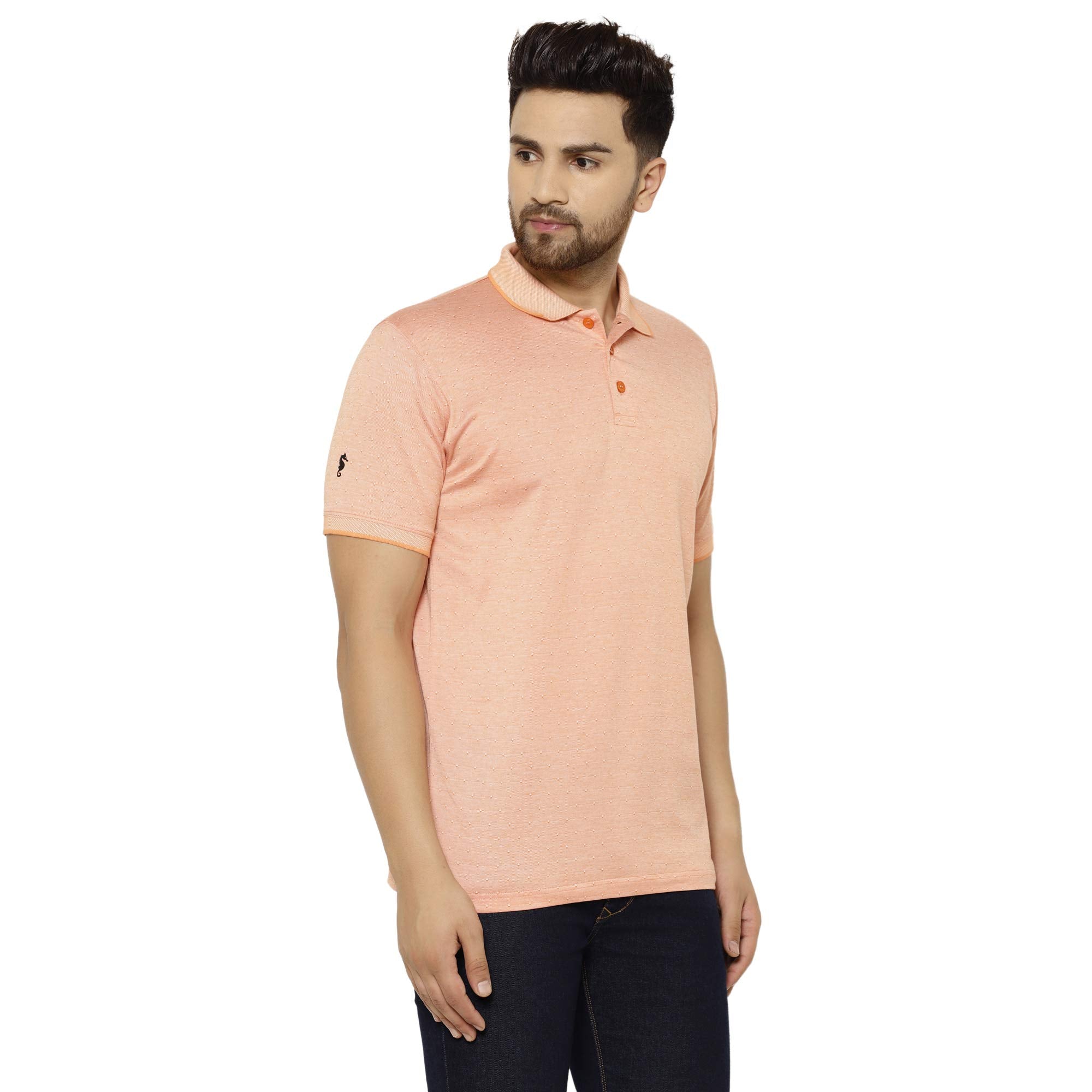 Eppe Men's Mercerized Cotton Polo T-Shirt – Peach