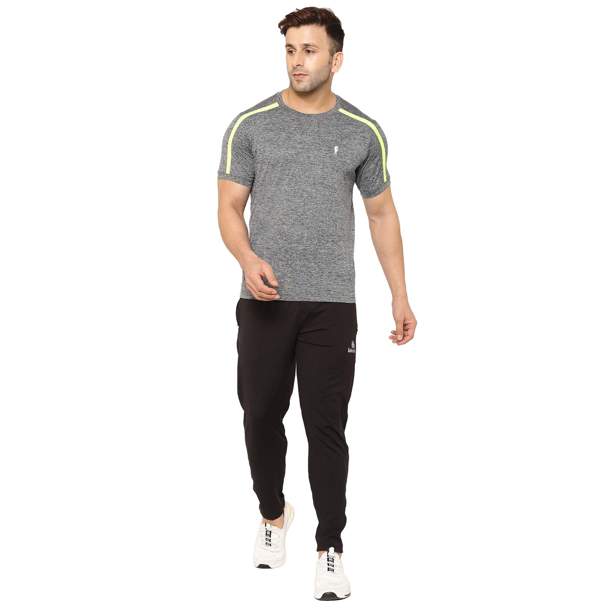 Eppe Grey Cationic Polyester Sports T-Shirt – Neon Stripe
