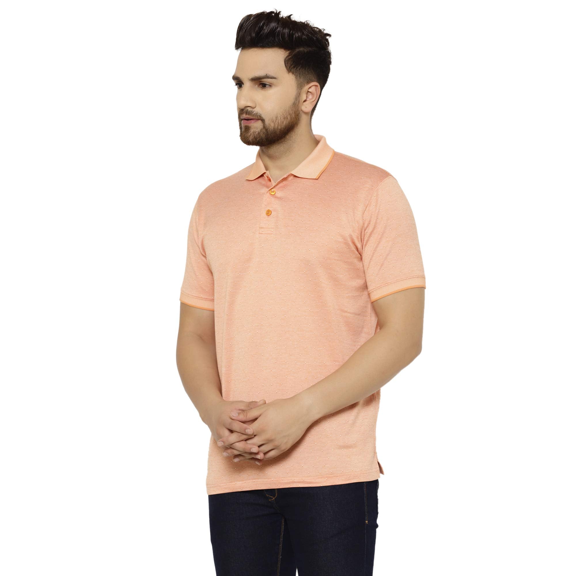 Eppe Men's Mercerized Cotton Polo T-Shirt – Peach