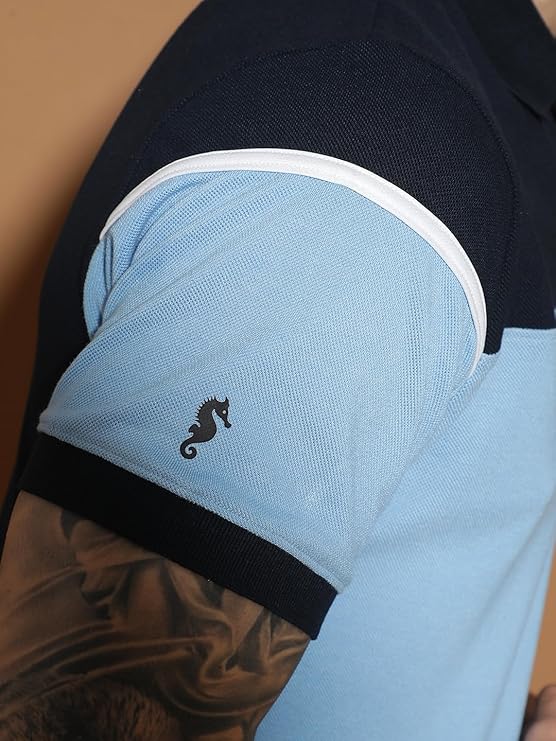 Men’s Half Sleeve Cotton T-shirt | Polo Neck Regular Fit Casual T-Shirt for Men