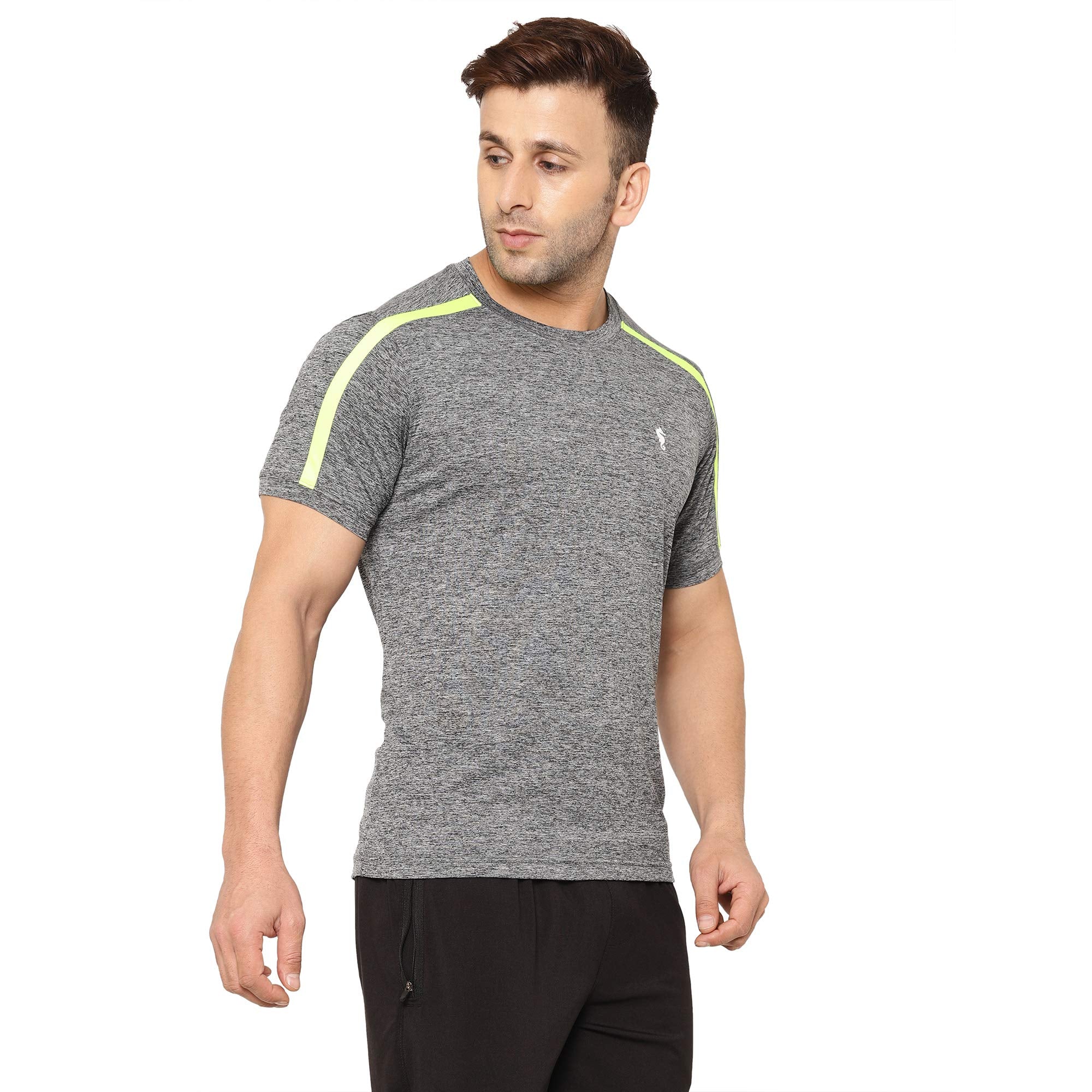 Eppe Grey Cationic Polyester Sports T-Shirt – Neon Stripe