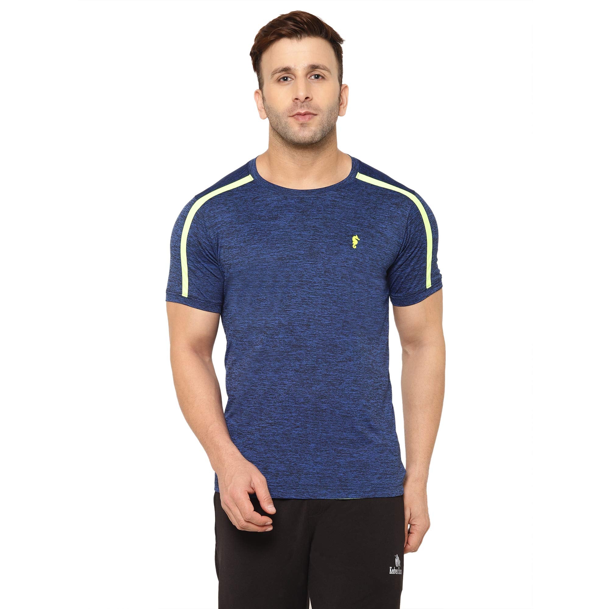 Eppe Blue Cationic Polyester T-Shirt for Men – Neon Stripe