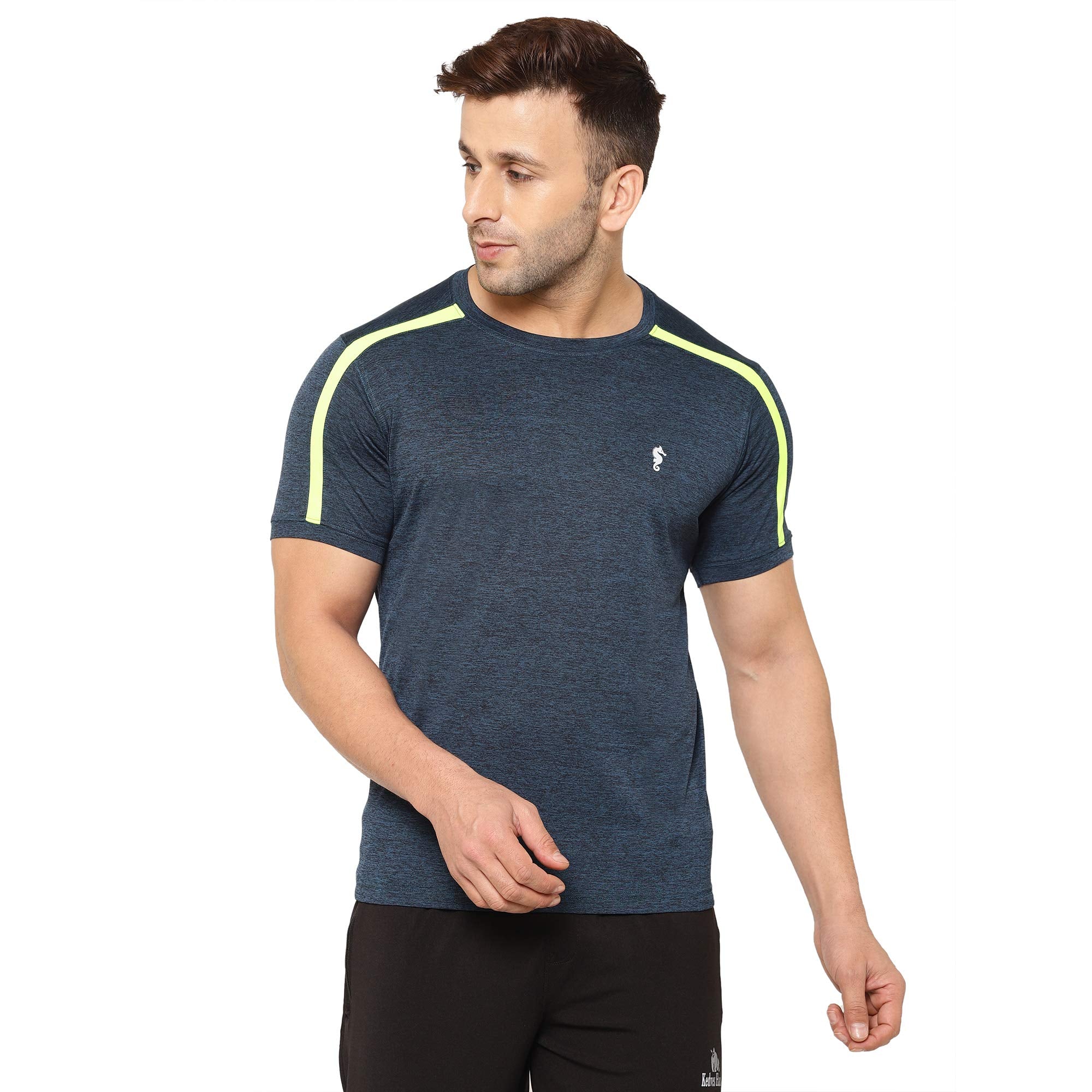 Eppe Blue Cationic Polyester T-Shirt for Men – Neon Stripe