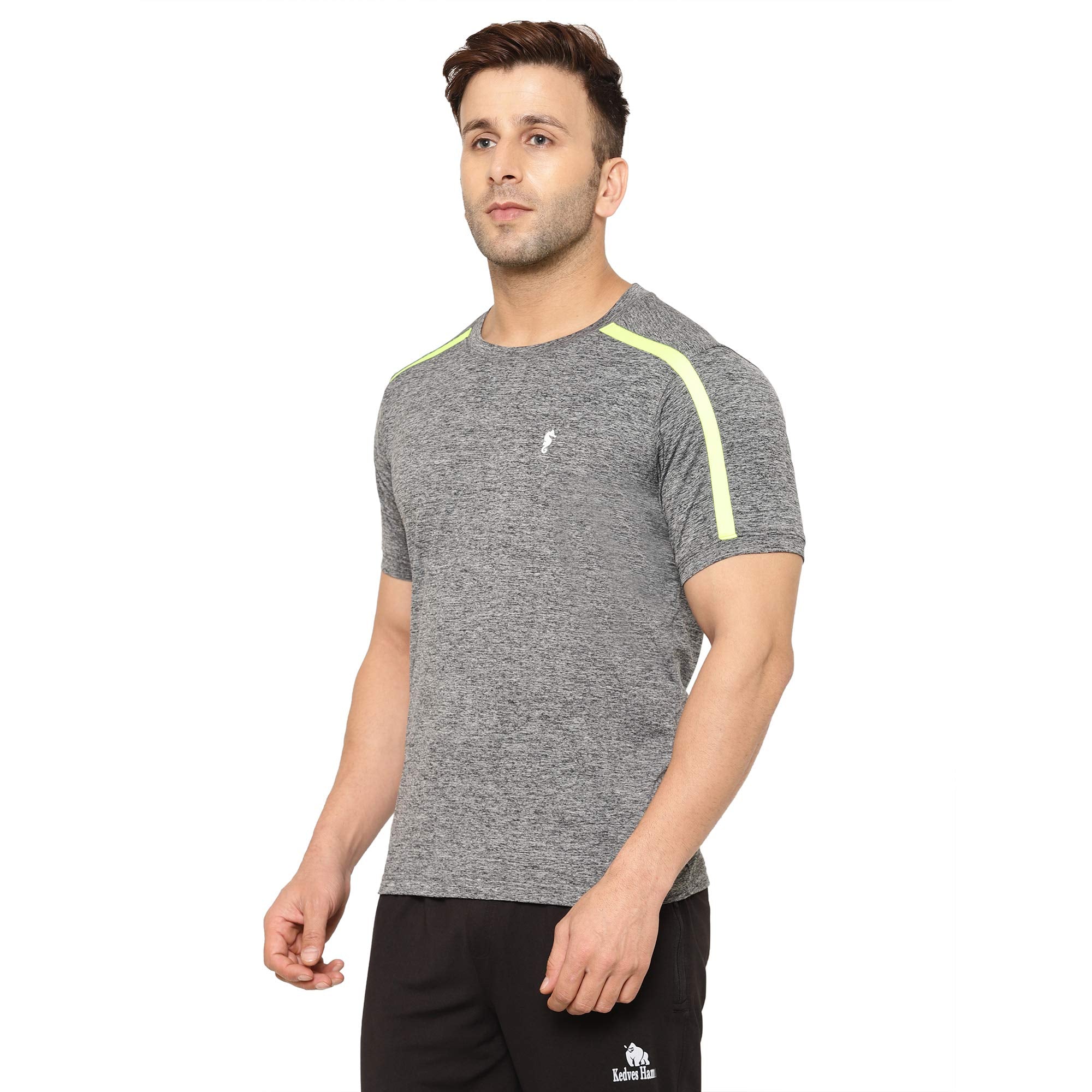 Eppe Grey Cationic Polyester Sports T-Shirt – Neon Stripe