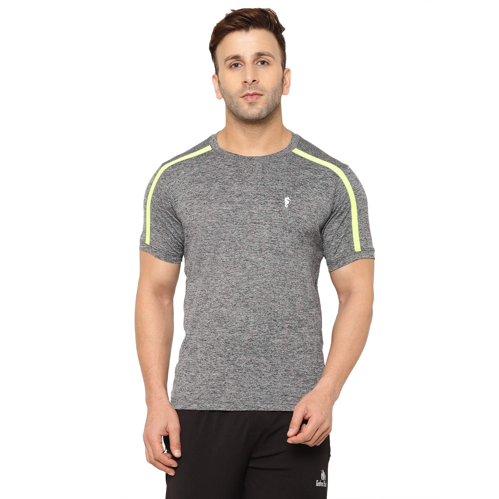Eppe Grey Cationic Polyester Sports T-Shirt – Neon Stripe