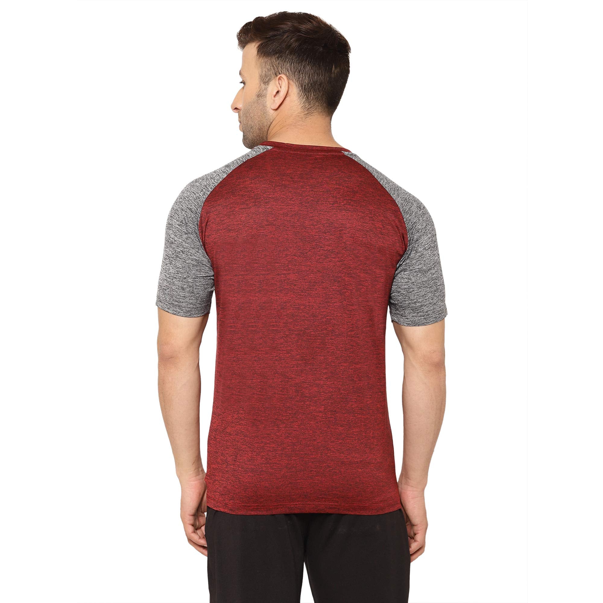 Eppe Men's Cationic Raglan T-Shirt – Wine & Grey