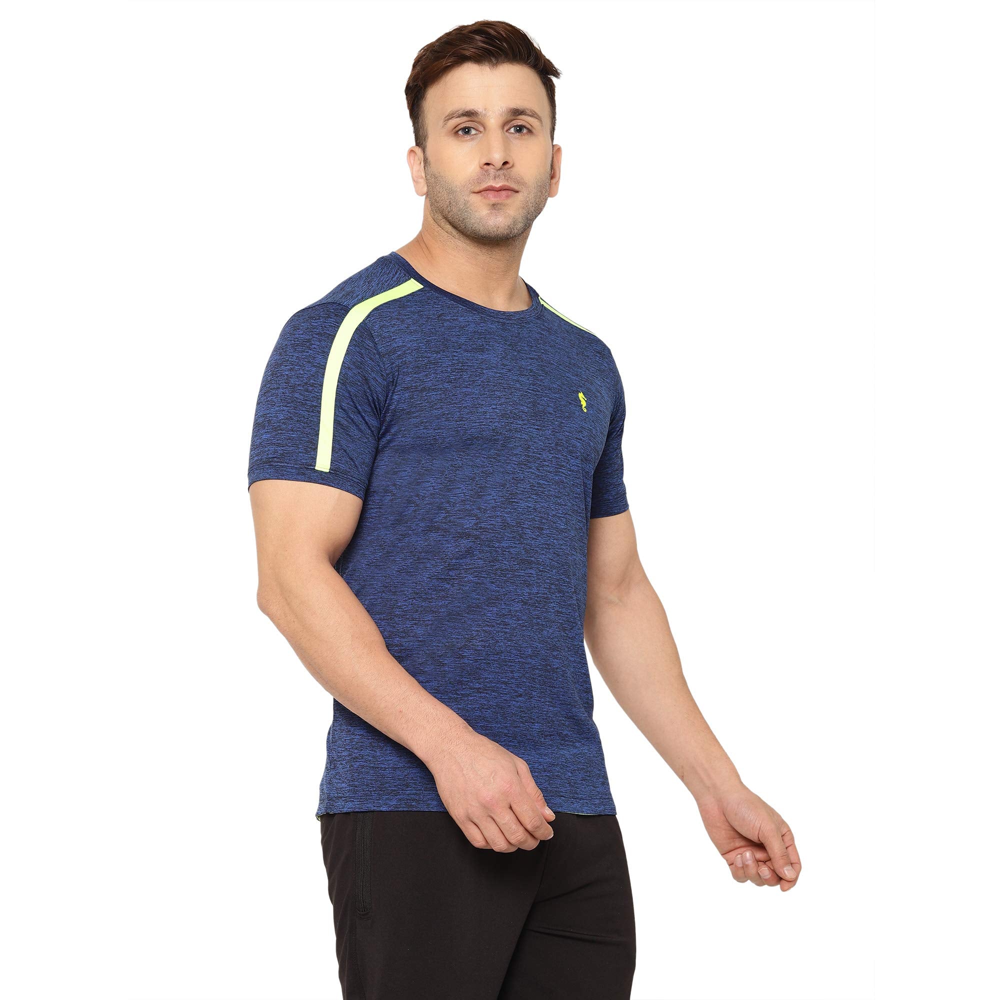 Eppe Blue Cationic Polyester T-Shirt for Men – Neon Stripe
