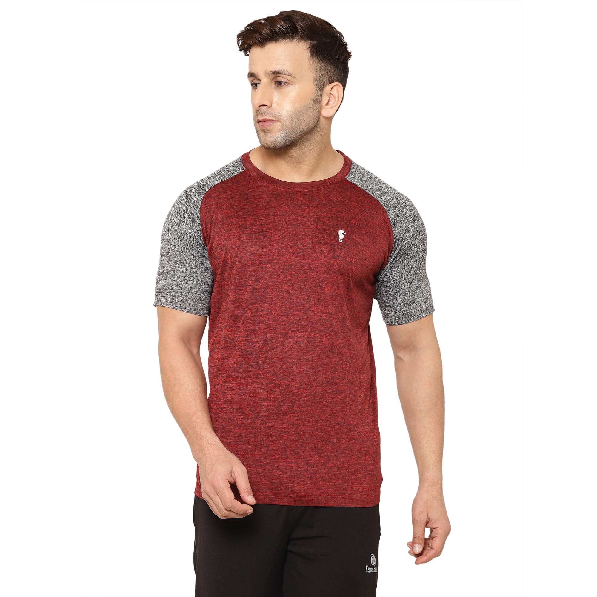 Eppe Men's Cationic Raglan T-Shirt – Wine & Grey