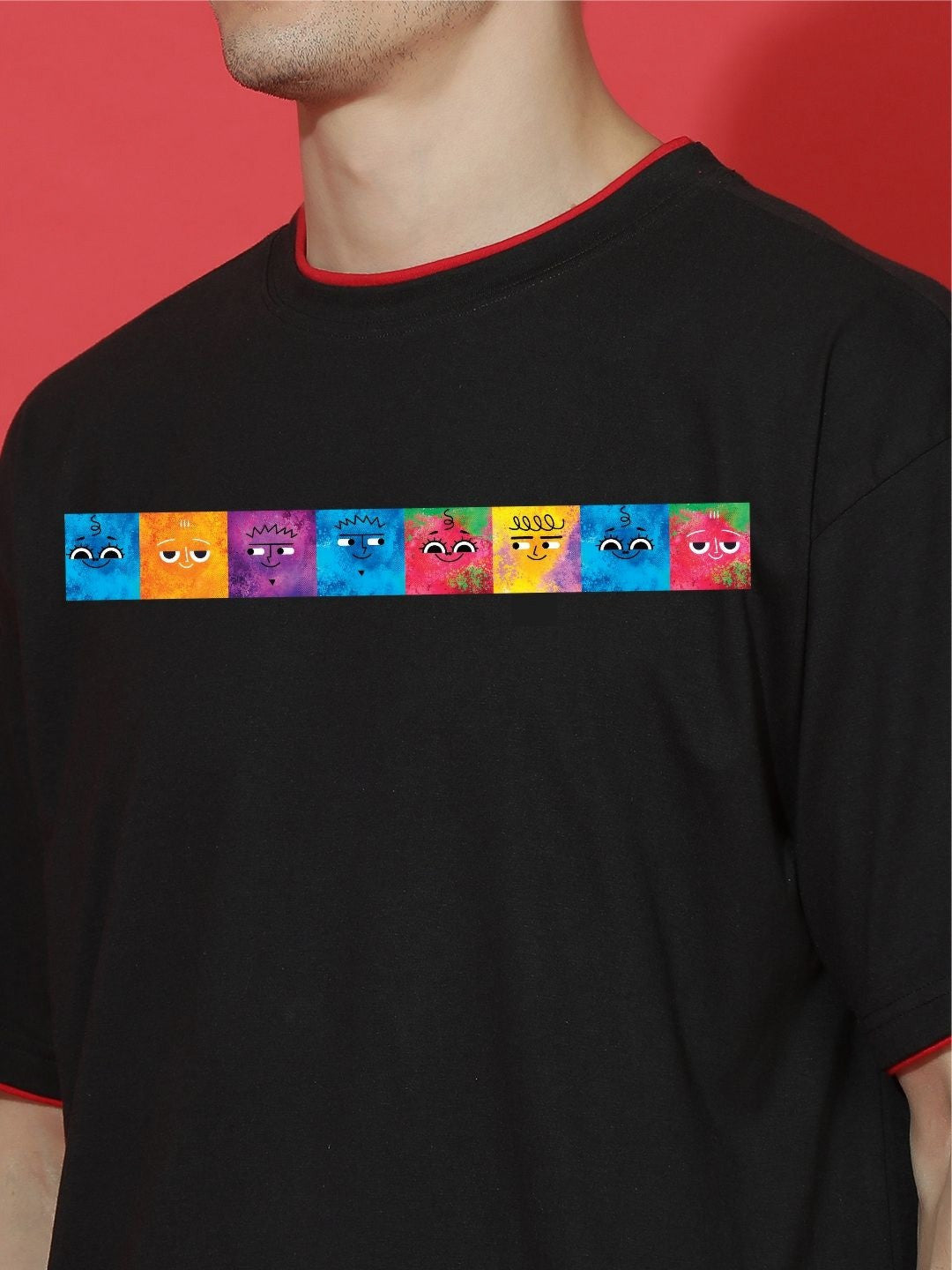 Men Graphic Printed Round Neck Cotton Oversized T-shirt