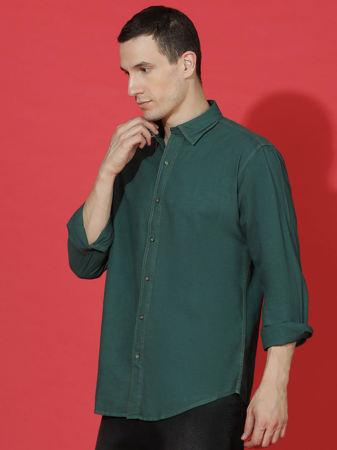 Men Solid Smart Opaque Casual Shirt