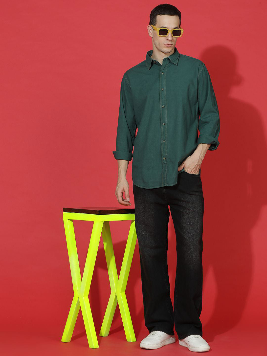 Men Solid Smart Opaque Casual Shirt