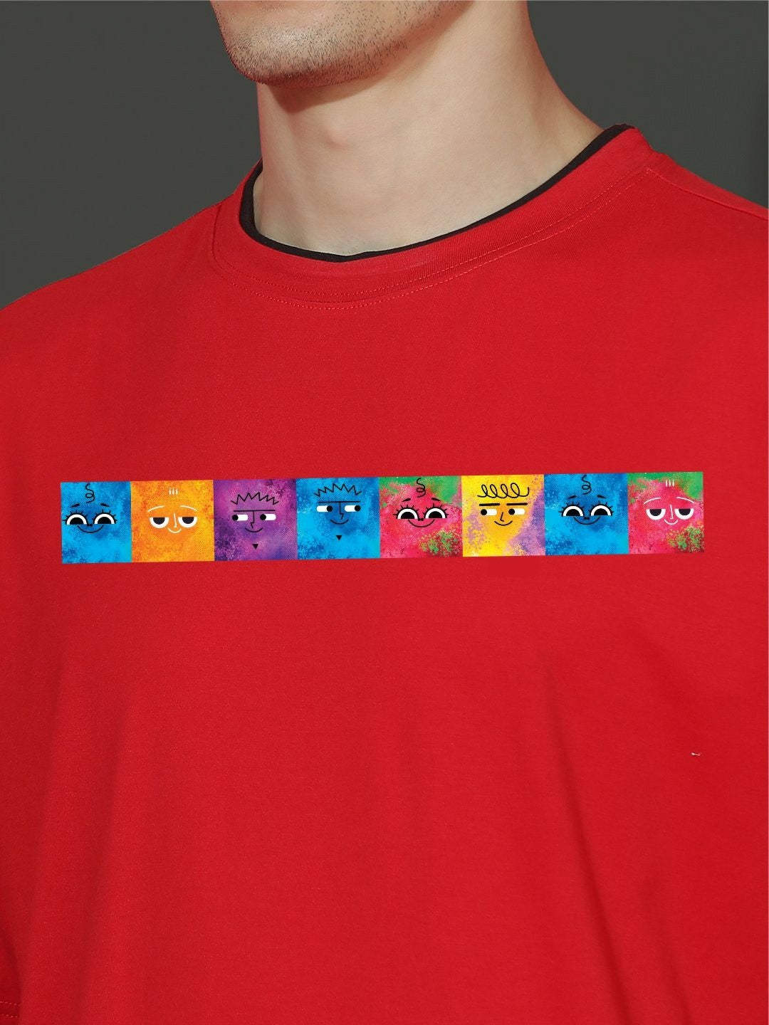 Men Graphic Printed Round Neck Cotton Oversized T-shirt