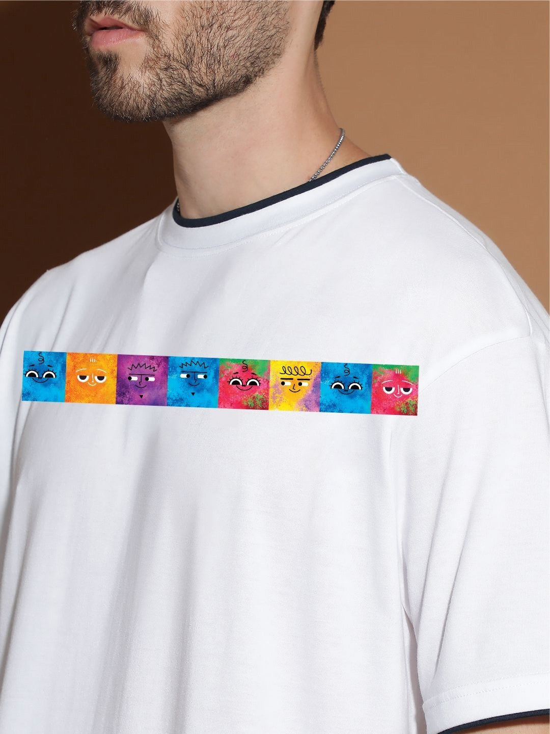 Men Graphic Printed Round Neck Cotton Oversized T-shirt