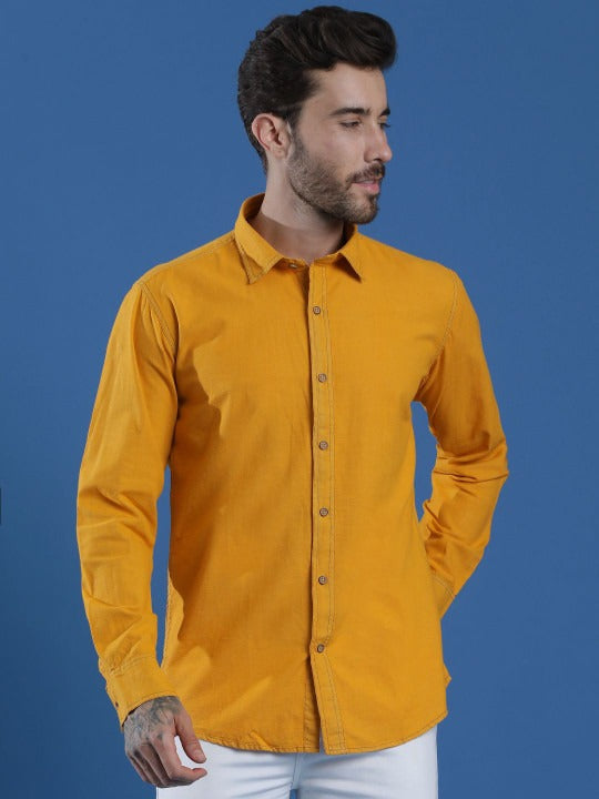 Men Solid Smart Opaque Casual Shirt