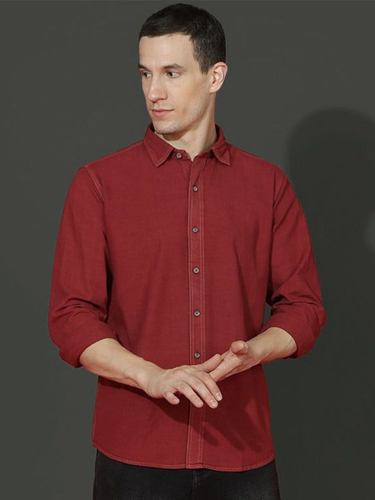 Men Solid Smart Opaque Casual Shirt