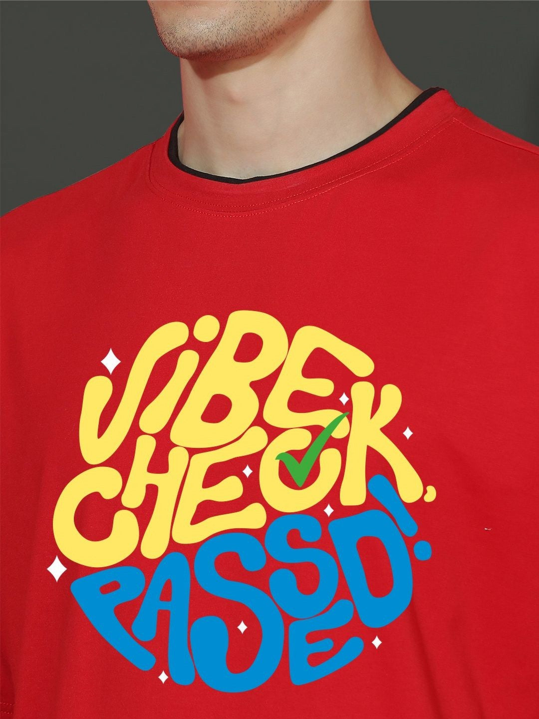 Men Typography Printed Round Neck Cotton Oversized T-shirt