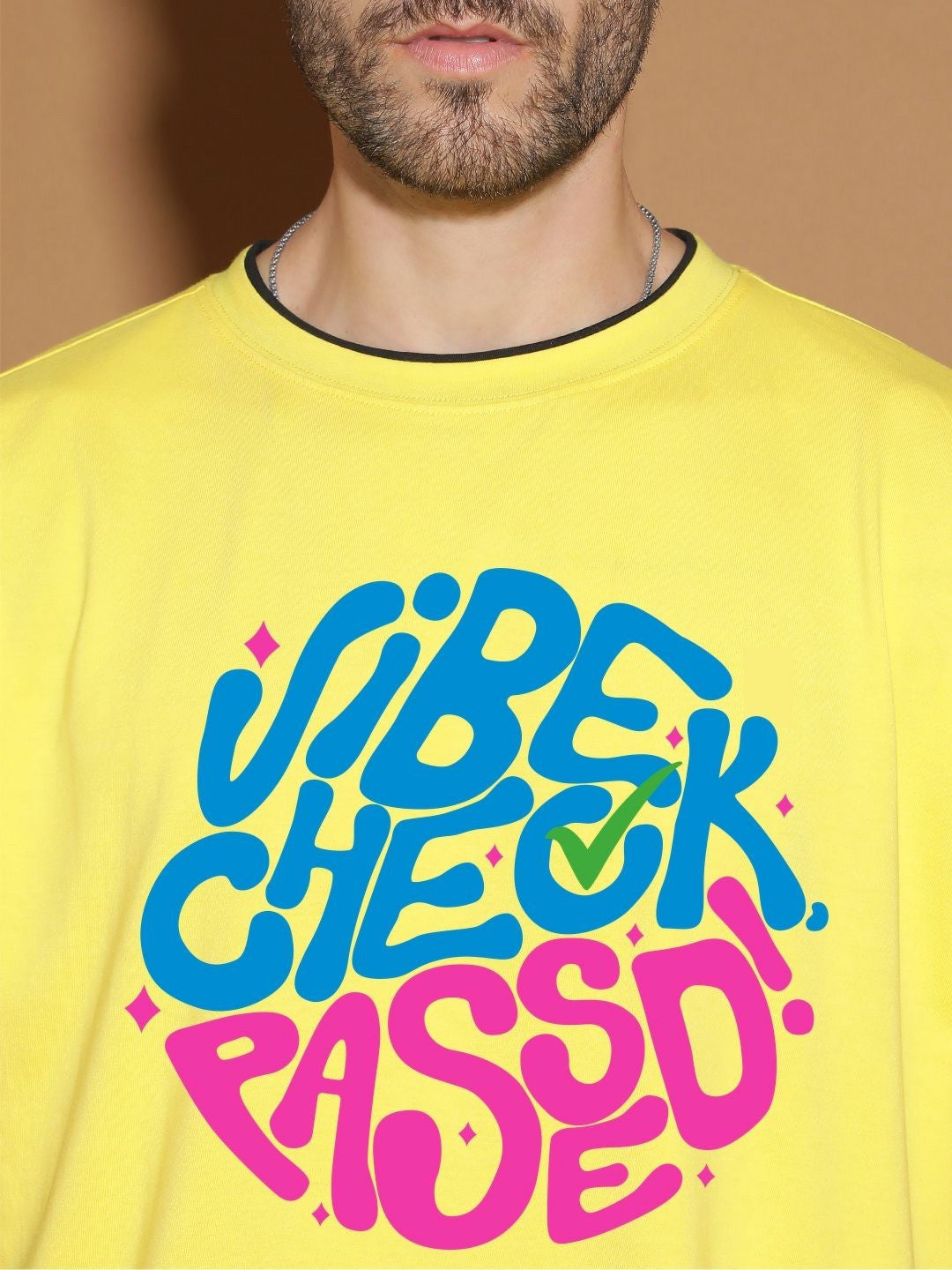 Men Typography Printed Round Neck Cotton Oversized T-shirt