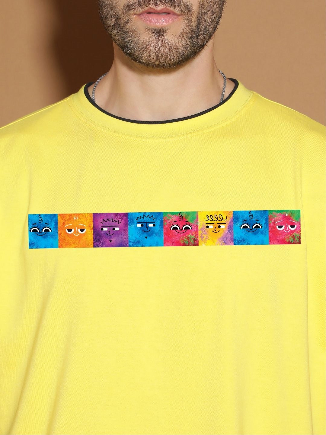 Men Graphic Printed Round Neck Cotton Oversized T-shirt