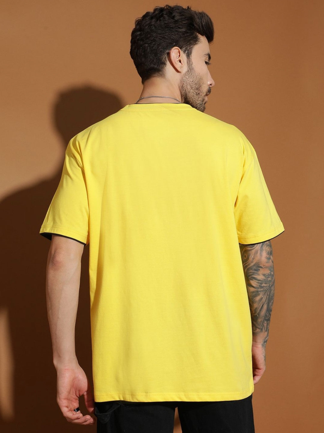 Men Graphic Printed Round Neck Cotton Oversized T-shirt